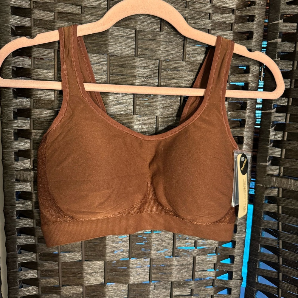Truekind Daily Comfort Wirefree Shaper Bra NWT In Chocolate Size L